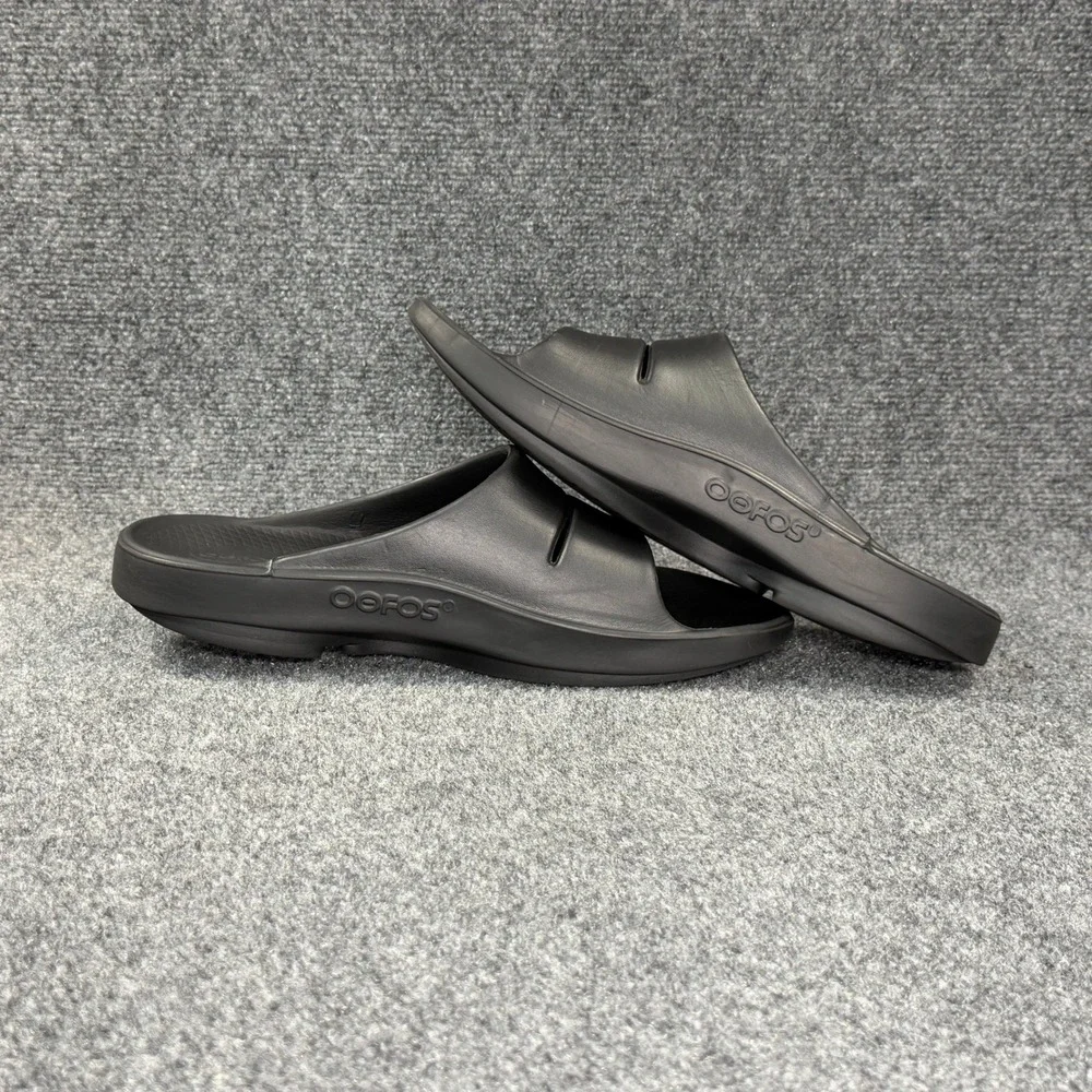 Oofos OOahh Sport Slide Sandals Men's 10 Black Athletic Running Recovery‎ Beach